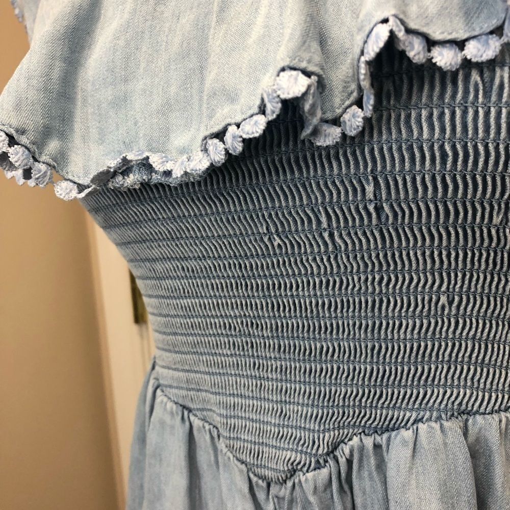 Altar’d State denim ruffle jumper romper - Picture 4 of 10